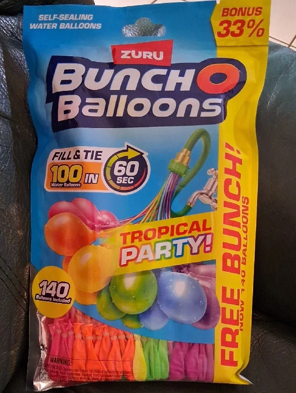 ZURU Bunch O Balloons Tropical Party Water Balloons - Multicolor. NWT. (5 Packs)